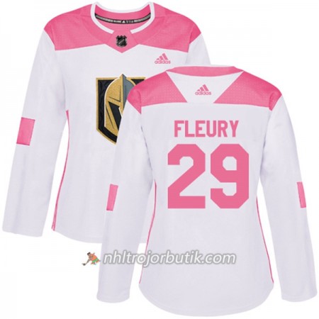 Dame Ishockey Vegas Golden Knights Tröja Marc-Andre Fleury 29 Adidas 2017-2018 Vit Rosa Fashion Authentic